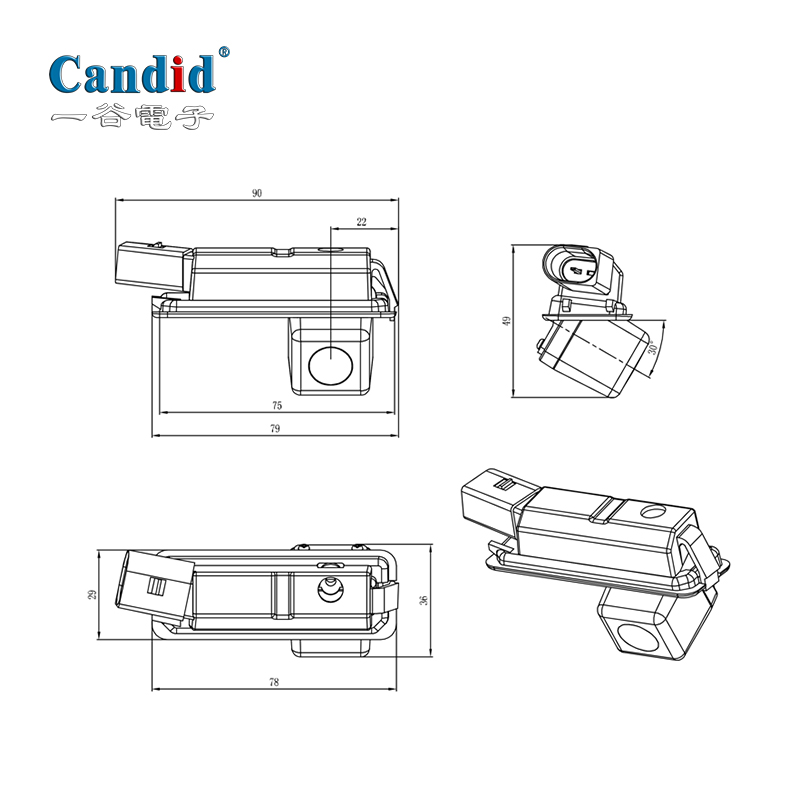 câmera de visão traseira para Volkswagen Golf 7