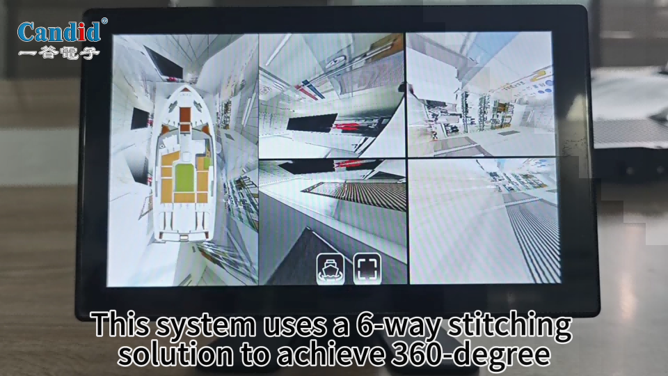 Sistema de monitoramento de visão panorâmica de 360 graus para barcos