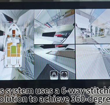 Sistema de monitoramento de visão panorâmica de 360 graus para barcos