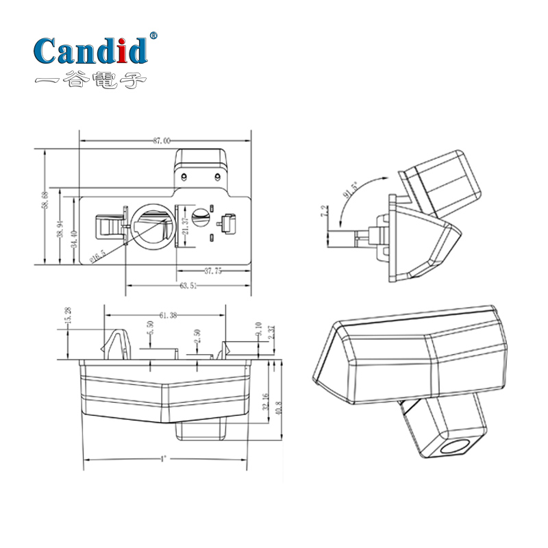 Câmera de ré personalizada OEM para Toyota RAV4