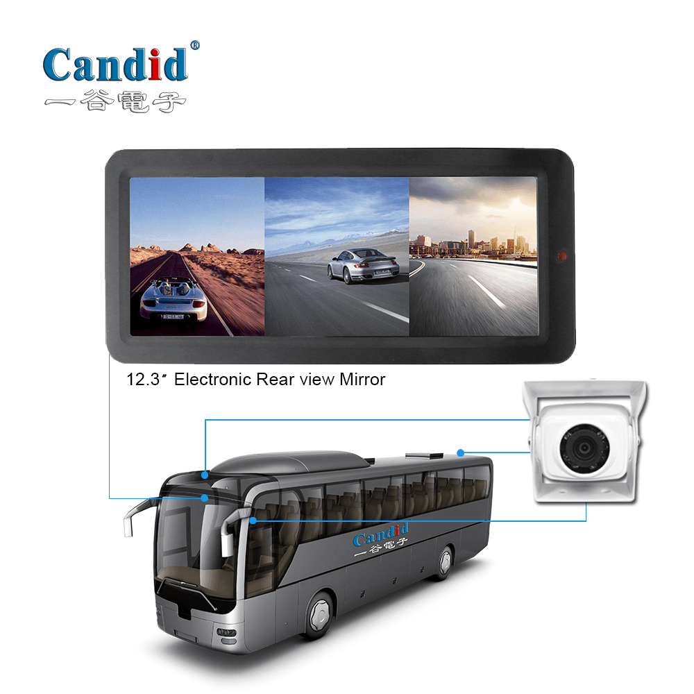 Sistema de monitoramento de detecção de ponto cego no espelho retrovisor eletrônico de 12,3"